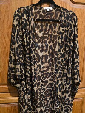 Cheetah print kimono/cover up 1XL